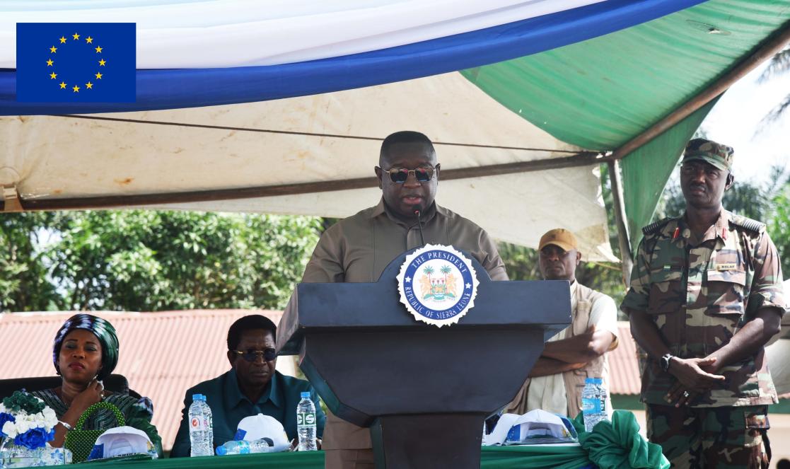 H.E President Julius Bio delivering a statement at the event