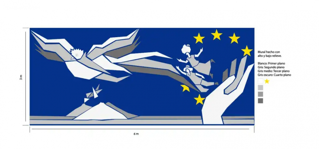 Mural segundo lugar del concurso del mural conmemorativo