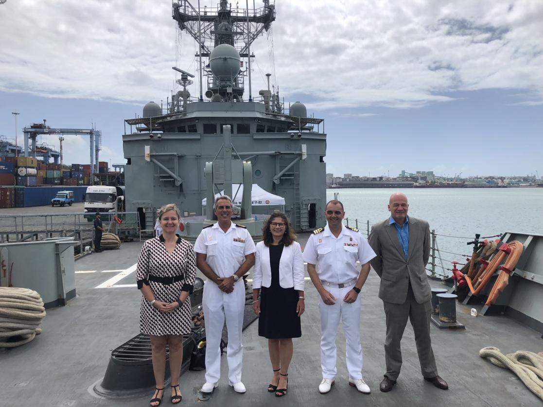 EU Ambassador Geiger on board the EU NAVFORS SPS Numancia