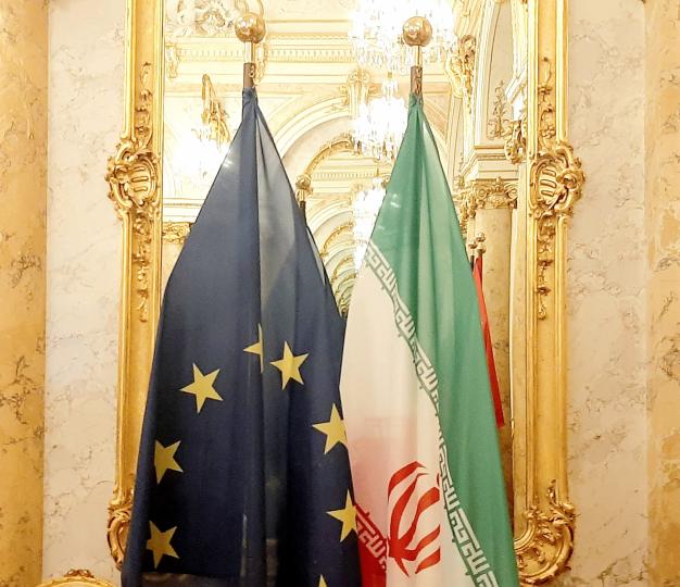 EU-Iran flags