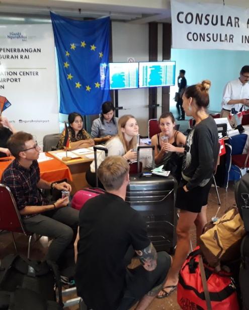 A consular help desk for EU citizens, Bali, Indonesia