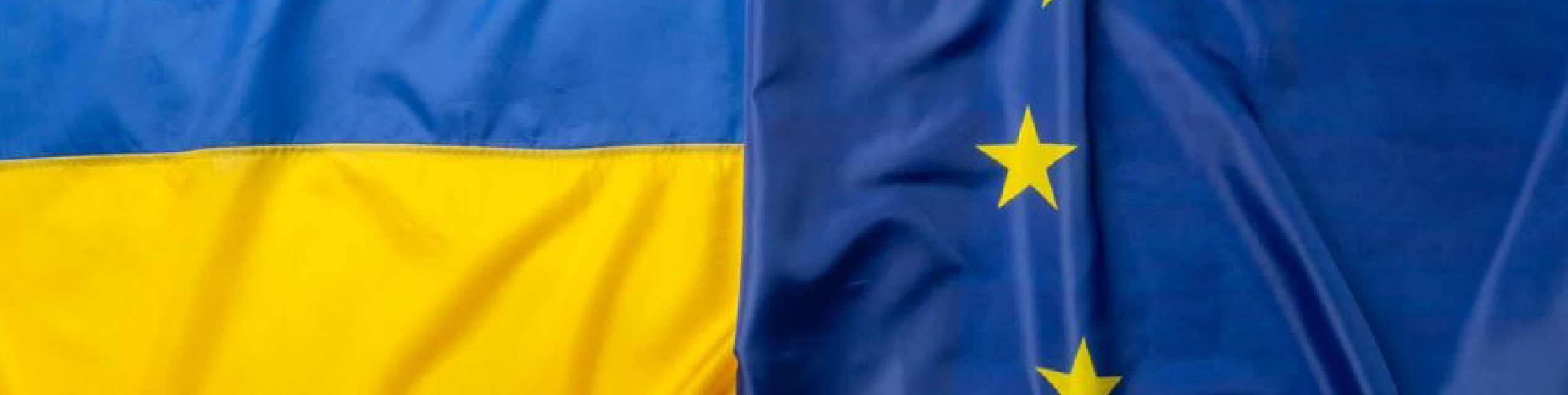 Ukraine and EU flags together