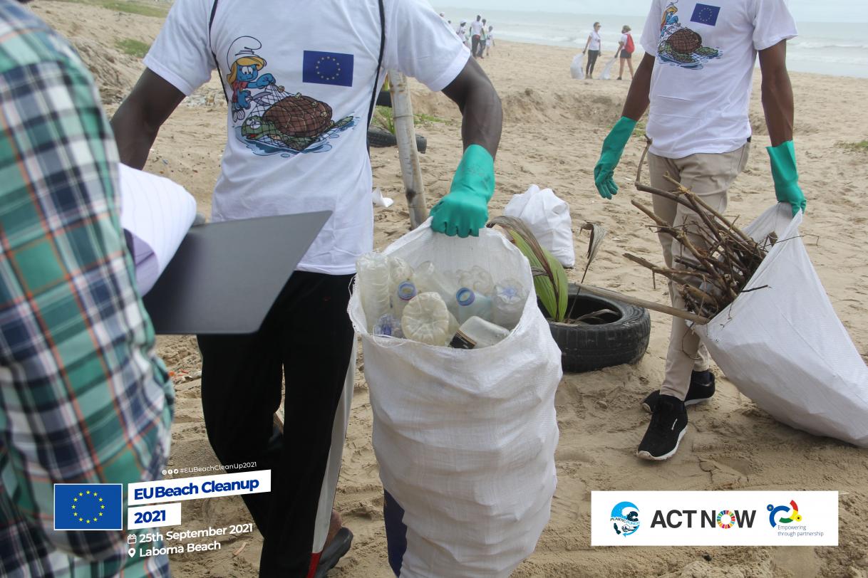 #EUBeachCleanup at Laboma Beach, Accra