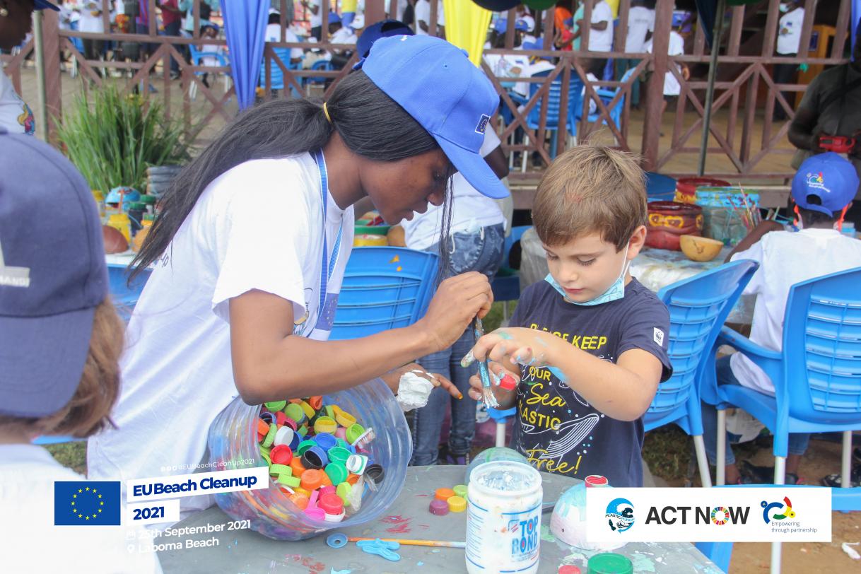 #EUBeachCleanup at Laboma Beach, Accra