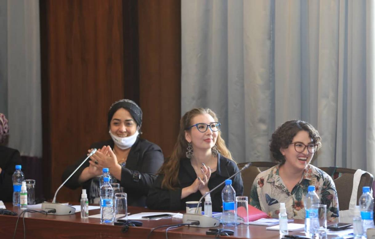 Women attending an event to celebrate International Rural Women Day in Tajikistan