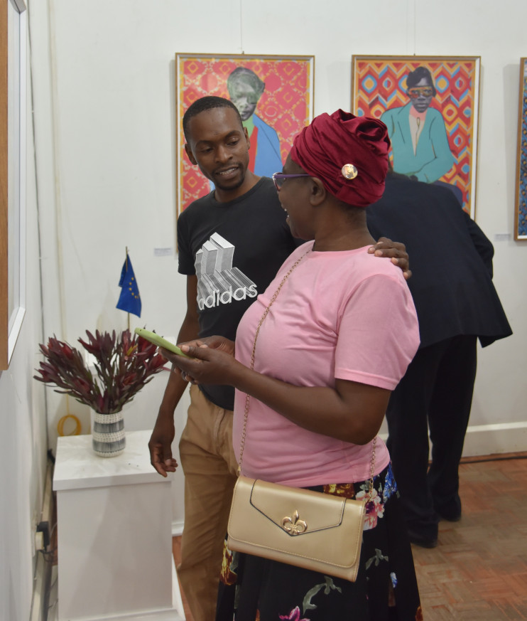 Franklyn and Guest at Exhibition and Calendar Launch