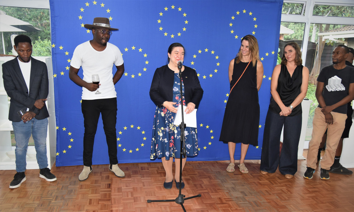 Addressing the crowd