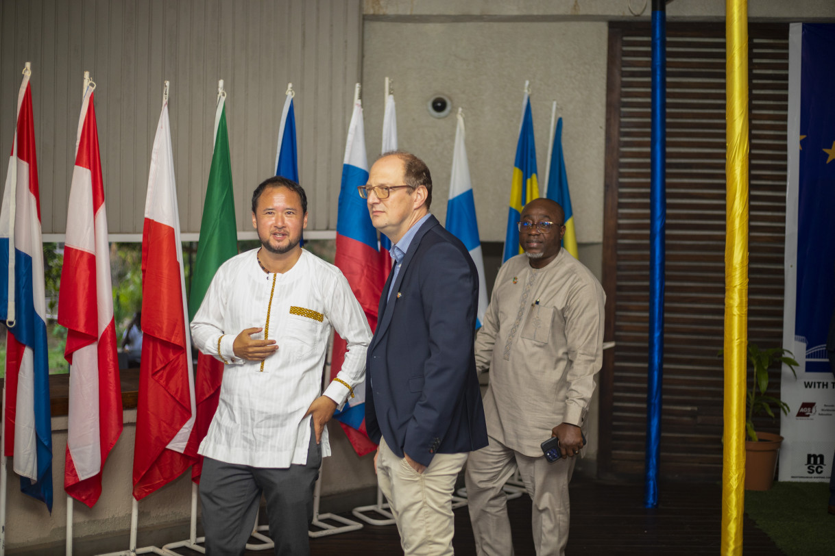 Attenndees arrive at the Europe Day reception 