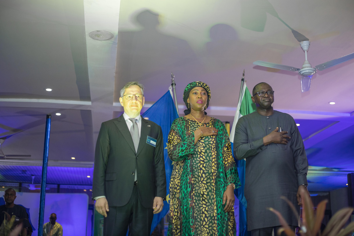 First Lady Mrs Bio, Amb. Jankowski and FInance Minster Bangura 