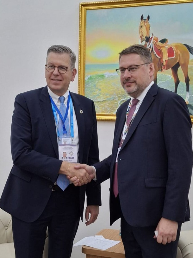 EUSR Eduards Stiprais met with several counterparts, including IOM Director for Central Asia.