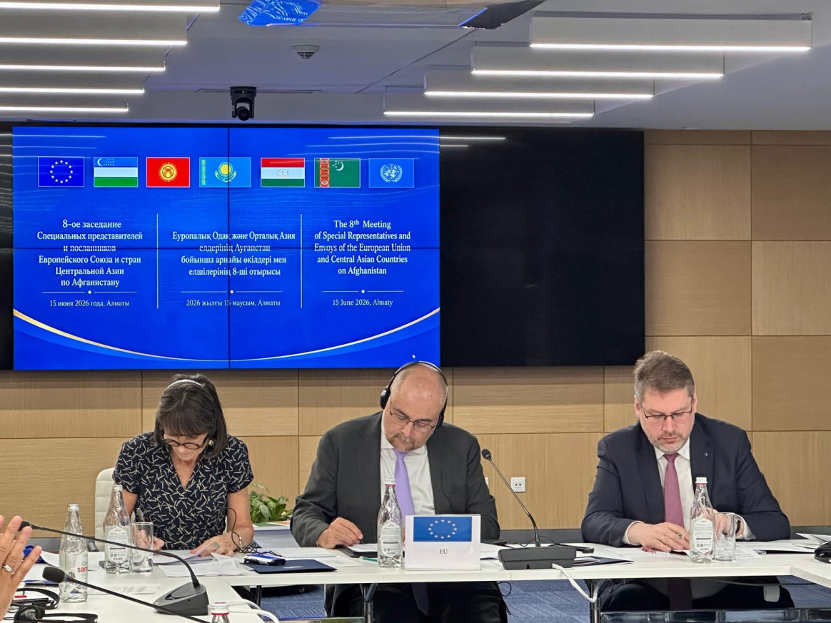 EUSR Eduards Stiprais delivers his statement at the 8th EU – Central Asia Special Envoys for Afghani