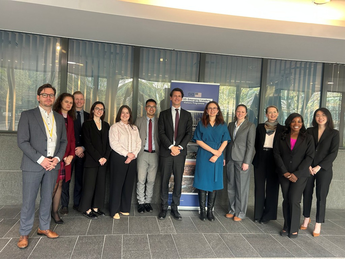 Family photo with DMD Americas Pelayo Castro, EEAS, Brussels