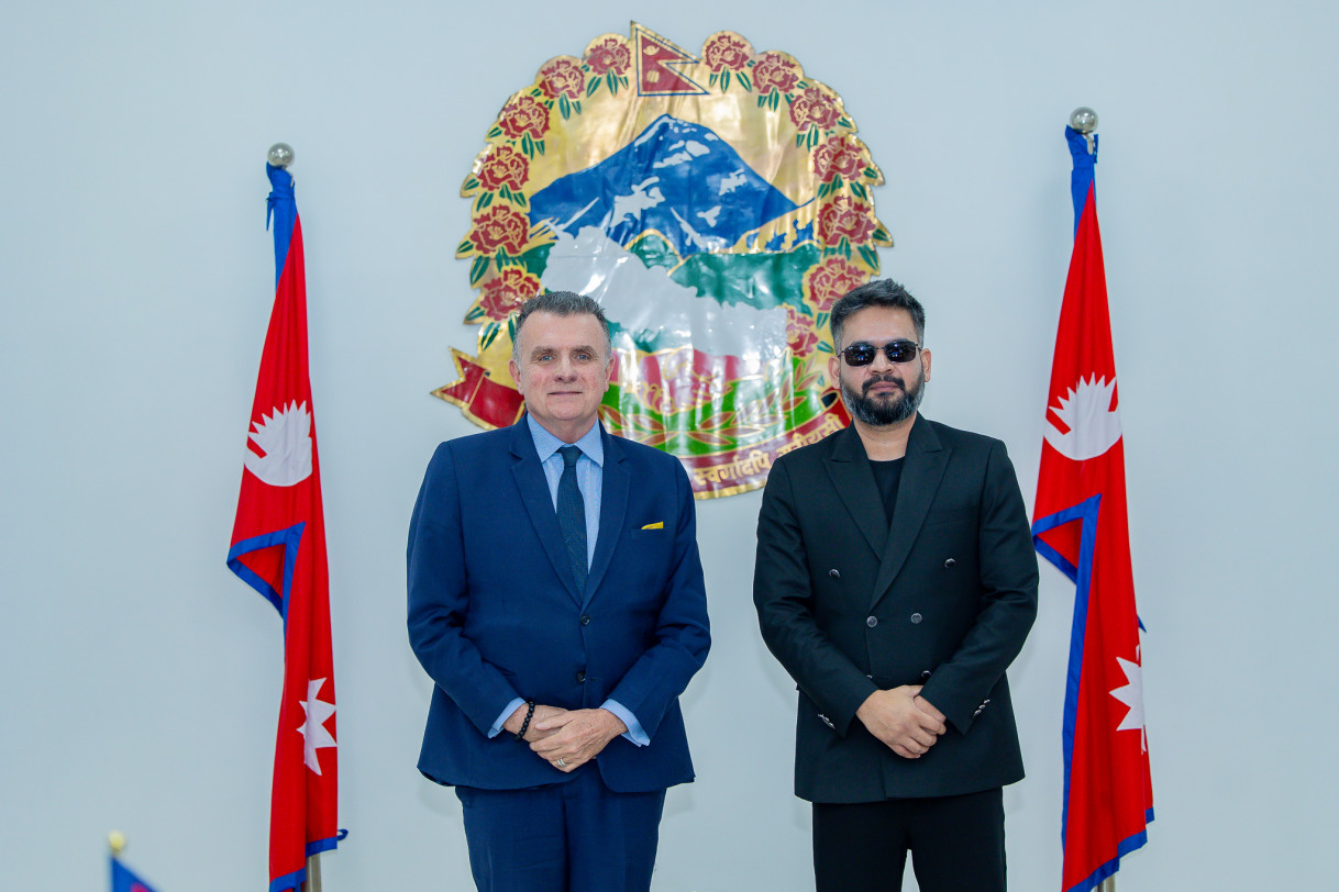 H.E. Mr. Jan Thesleff– Ambassador of Sweden to Nepal with the Rt. Hon. PM of Nepal - Balendra Shah.