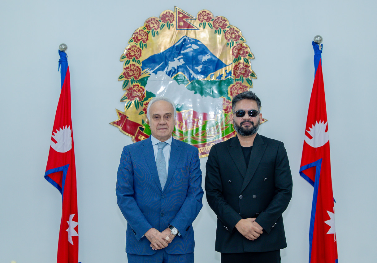H.E. Juan Antonio March Pujol with PM Shah.