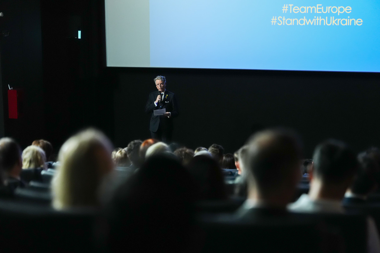 EU Ambassador to Singapore Artis Bertulis addresses audience