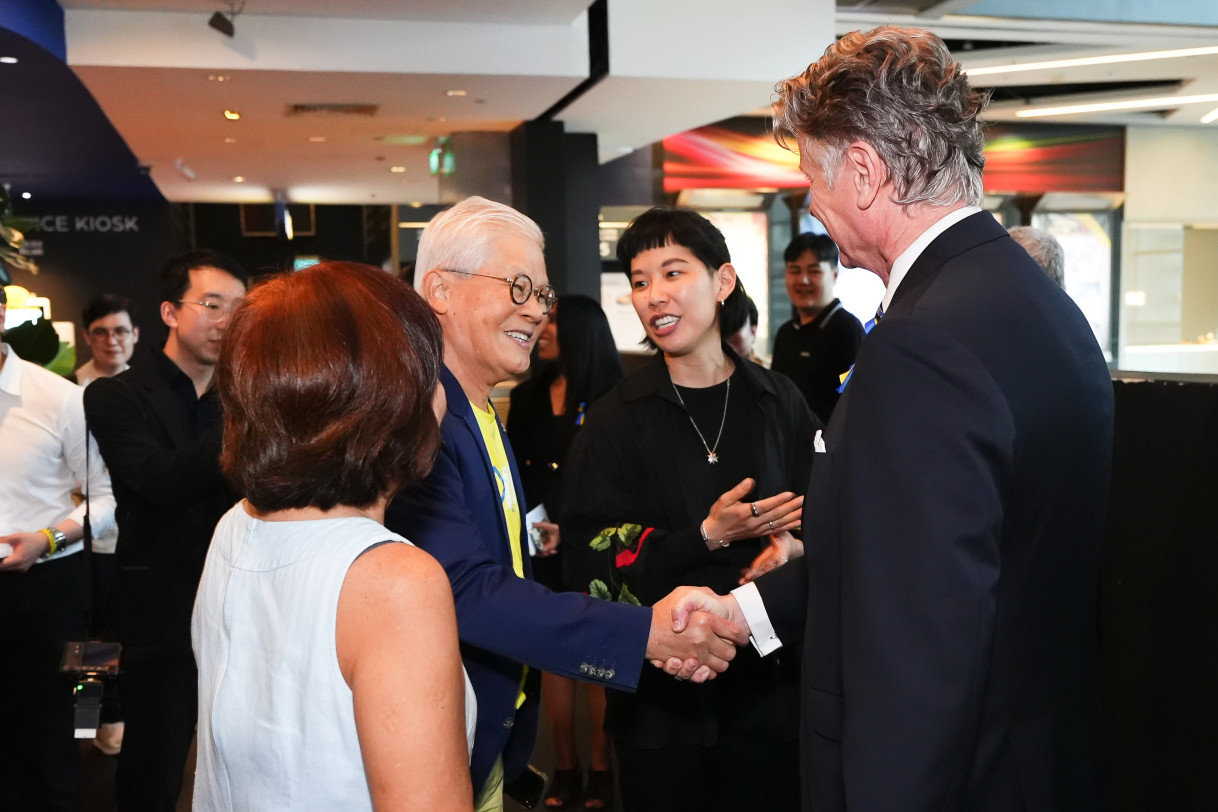 EU Ambassador to Singapore Artis Bertulis with filmmaker Megumi Lim & her parents