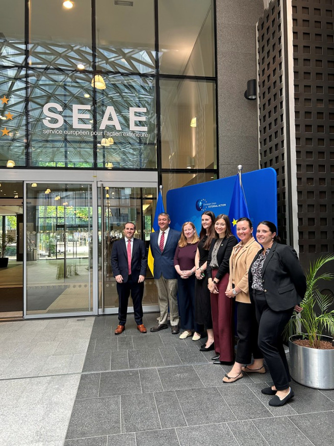 At the European External Action Service HQ, Brussels