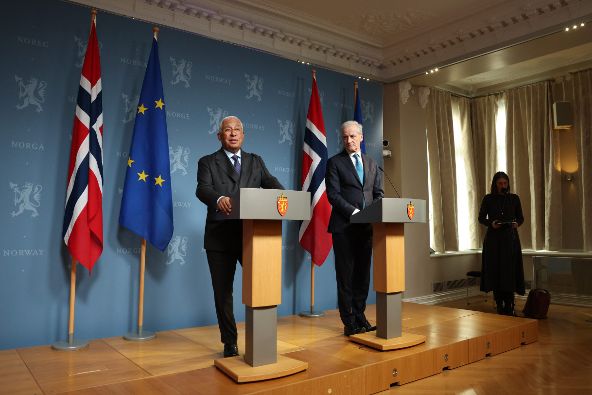 President of the European Council Antonio Costa and Norwegian Prime Minister Jonas Gahr Støre
