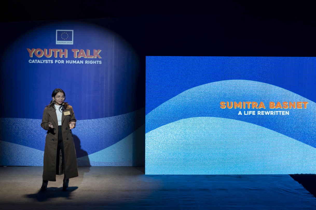 Sumitra Basnet on the stage.