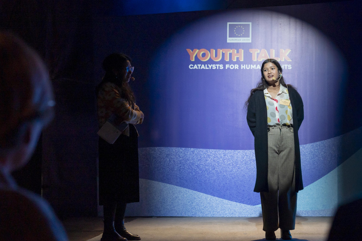 Deepa Bohara Mijar on the stage.