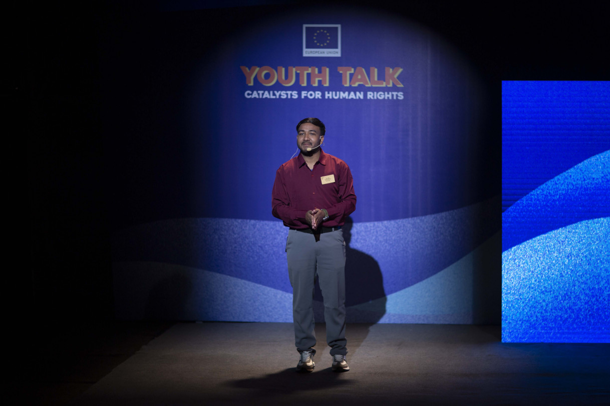 Sagar Sencheuri on the stage.