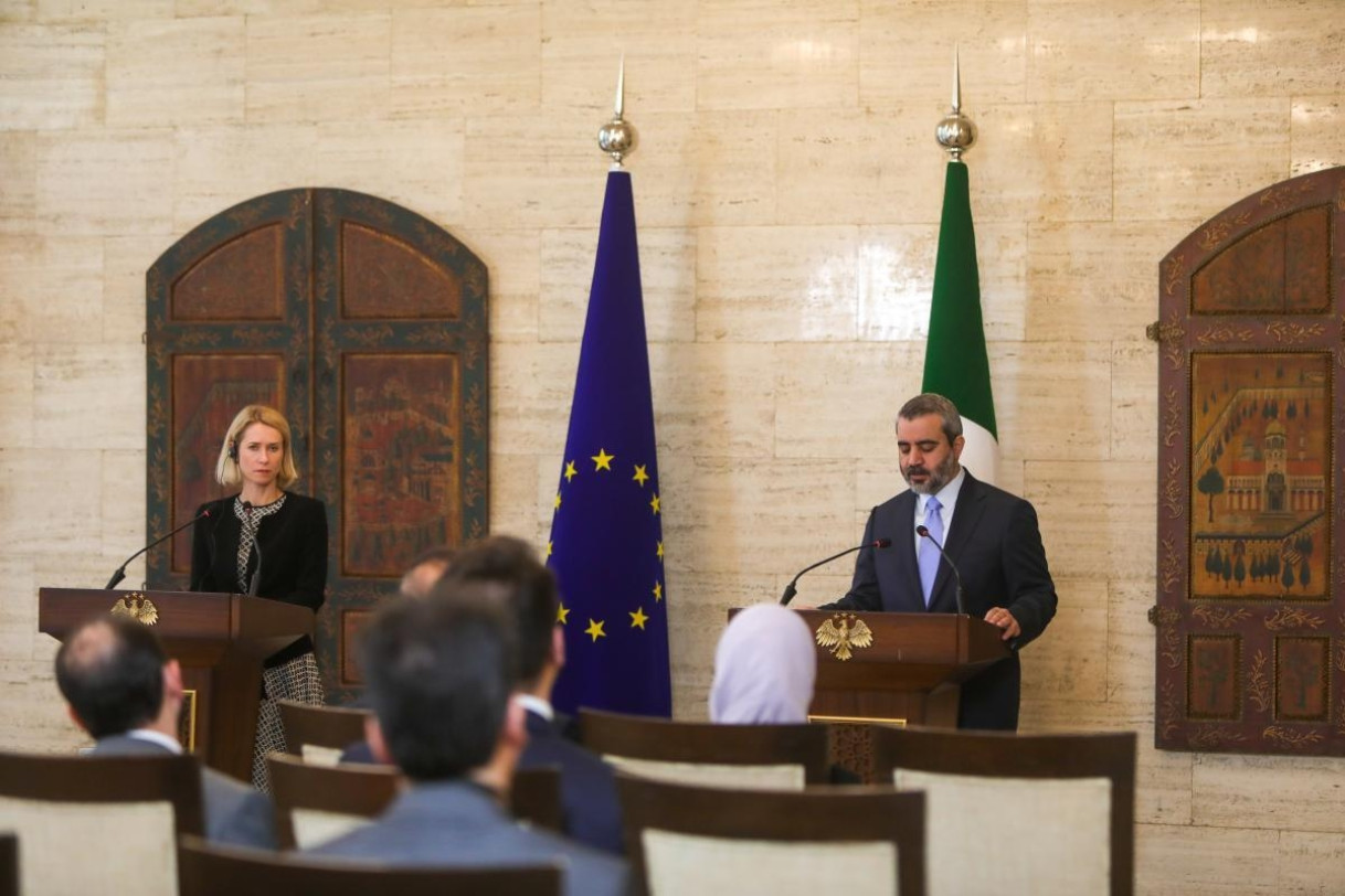 HR/VP Kaja Kallas and Minister of Foreign Affairs and Expatriates of Syria, Asaad Hassan Al-Shaibani