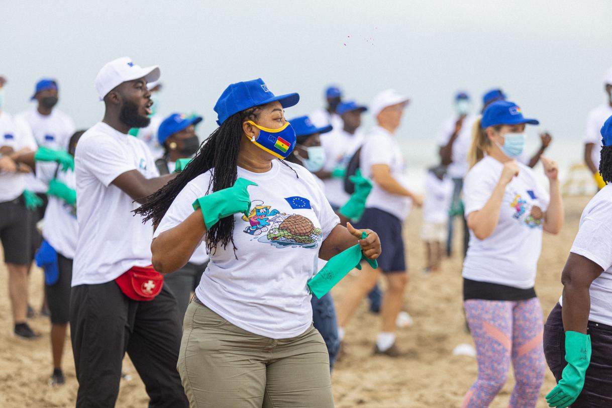 #EUBeachCleanup at Laboma Beach, Accra