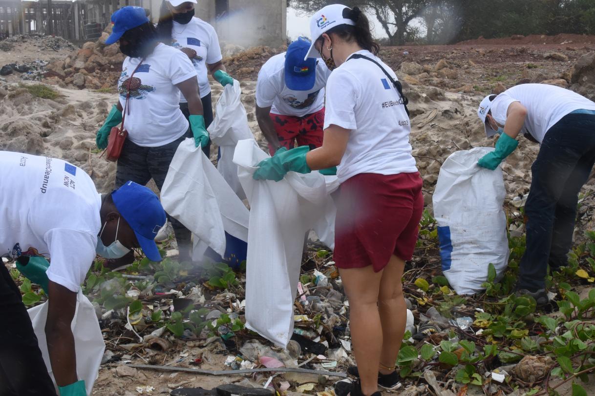 #EUBeachCleanup at Laboma Beach, Accra