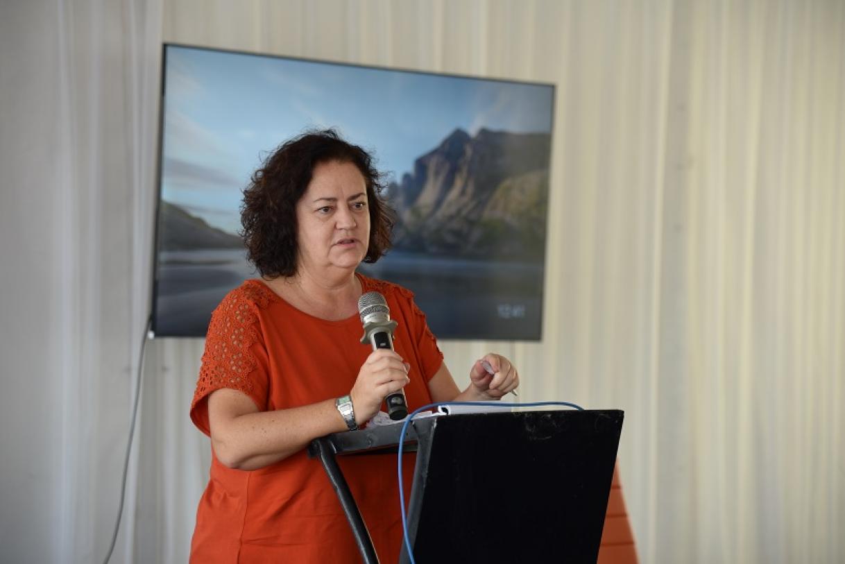a woman giving a speech 