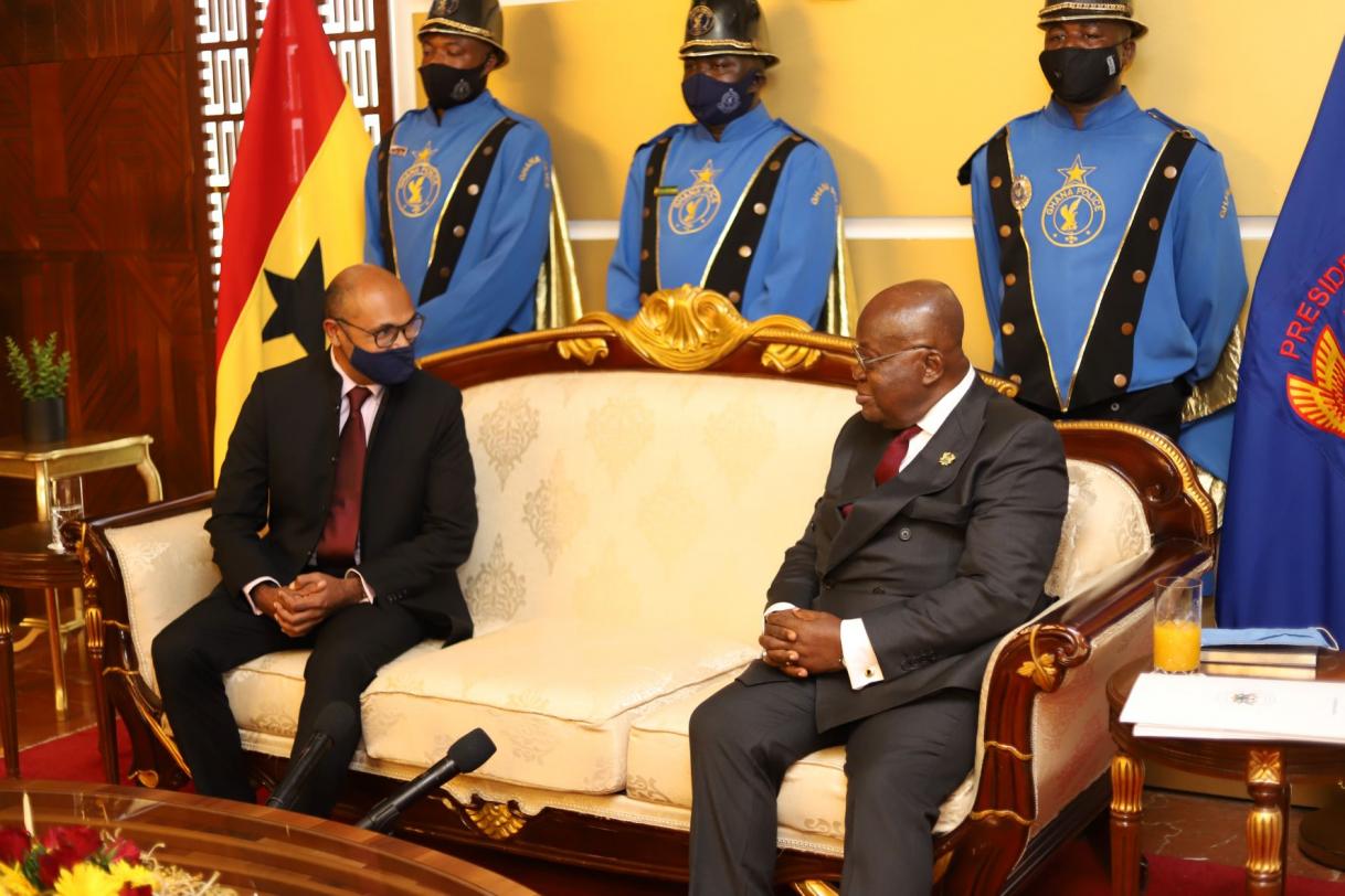 Ambassador Razaaly Presents credentials to Ghana's President and meets Minister of Foreign Affairs and Regional Integration
