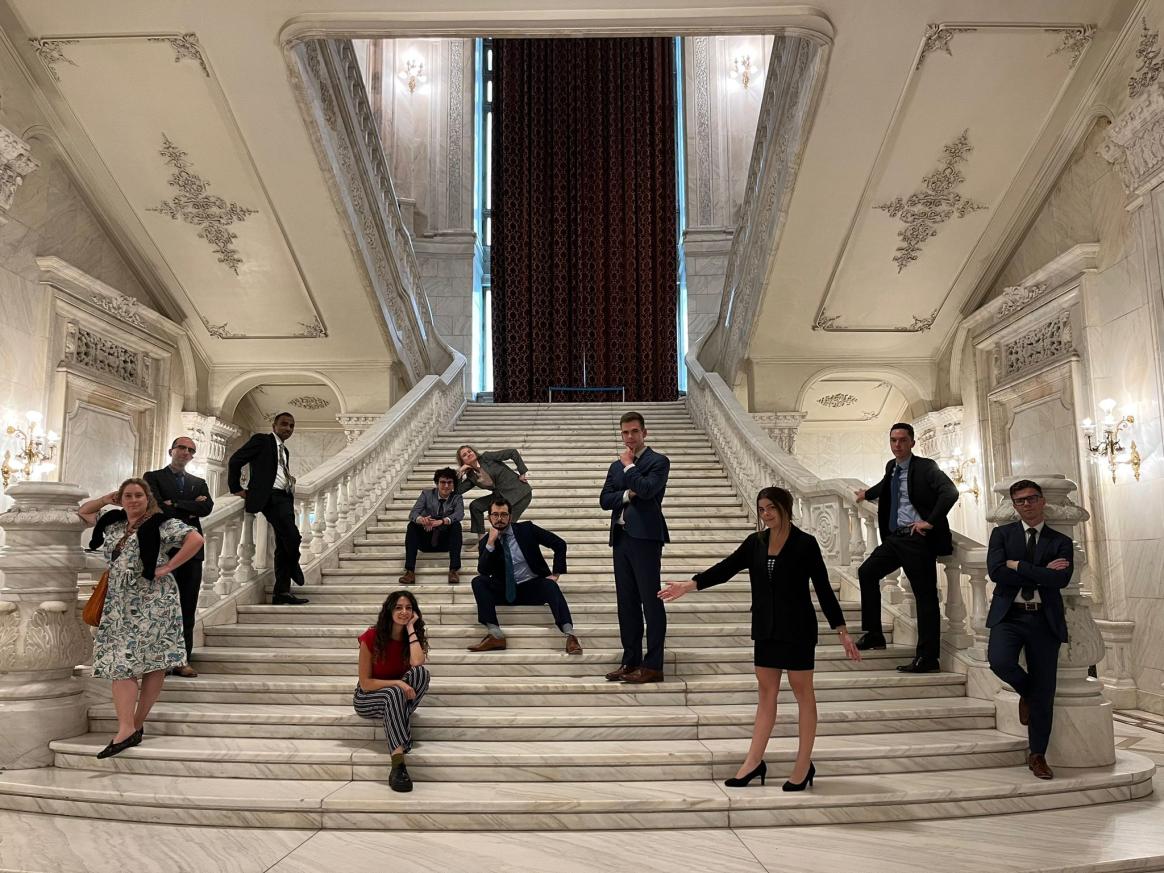 Waiting for a meeting at the Parliament in Bucharest