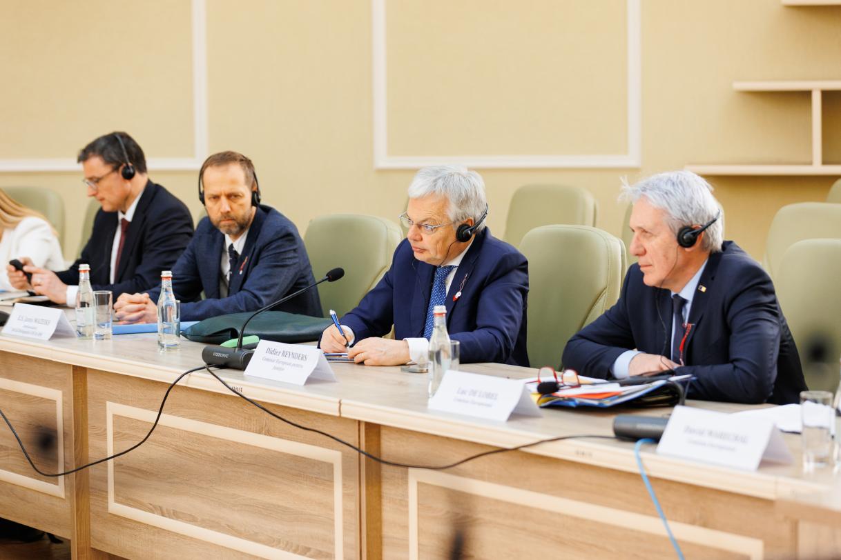 Didier Reynders, EU Commissioner for Justice and Moldovan Minister of Justice, Veronica Mihailov-Moraru