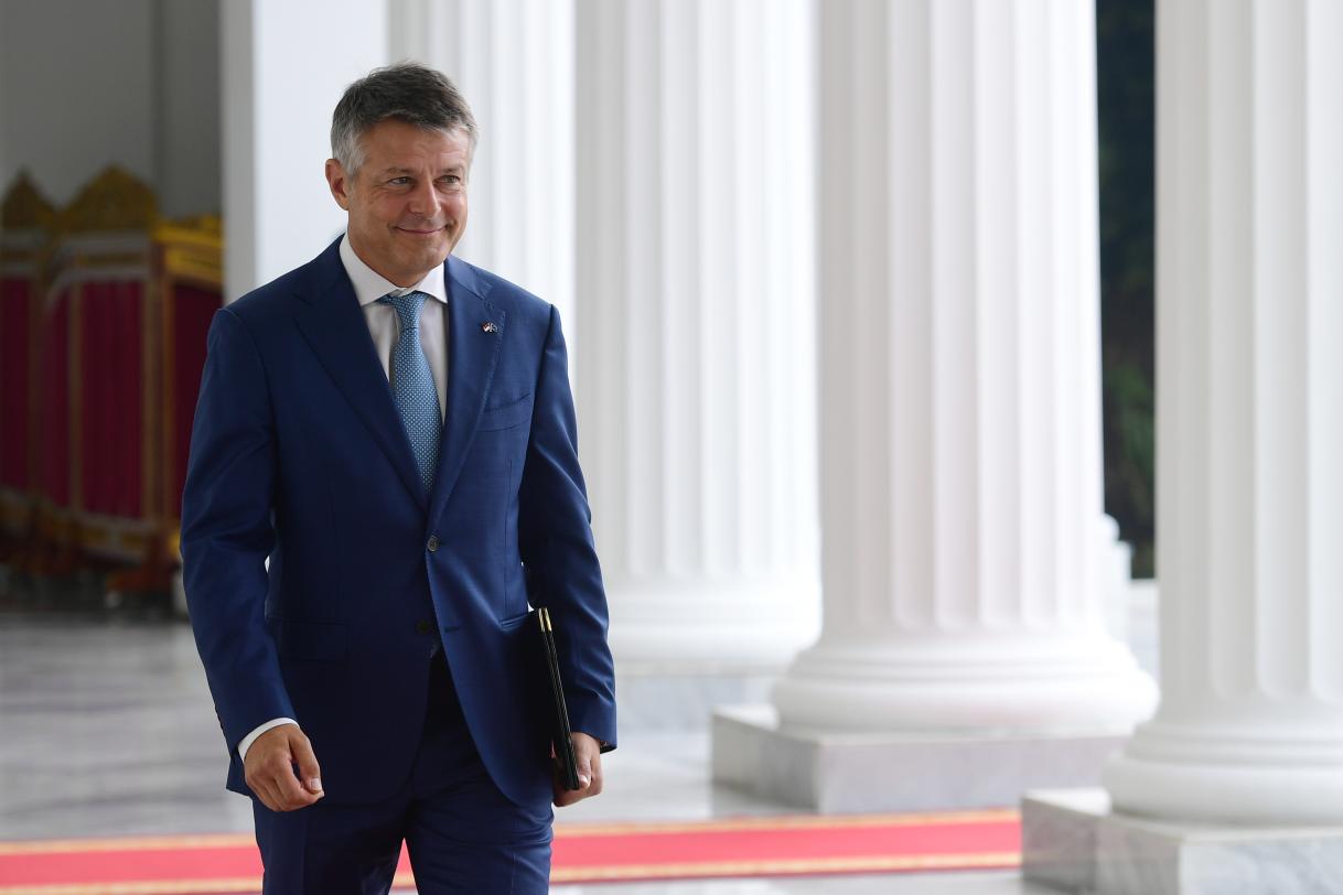 EU Ambassador Denis Caibi presents credentials to the President of Indonesia