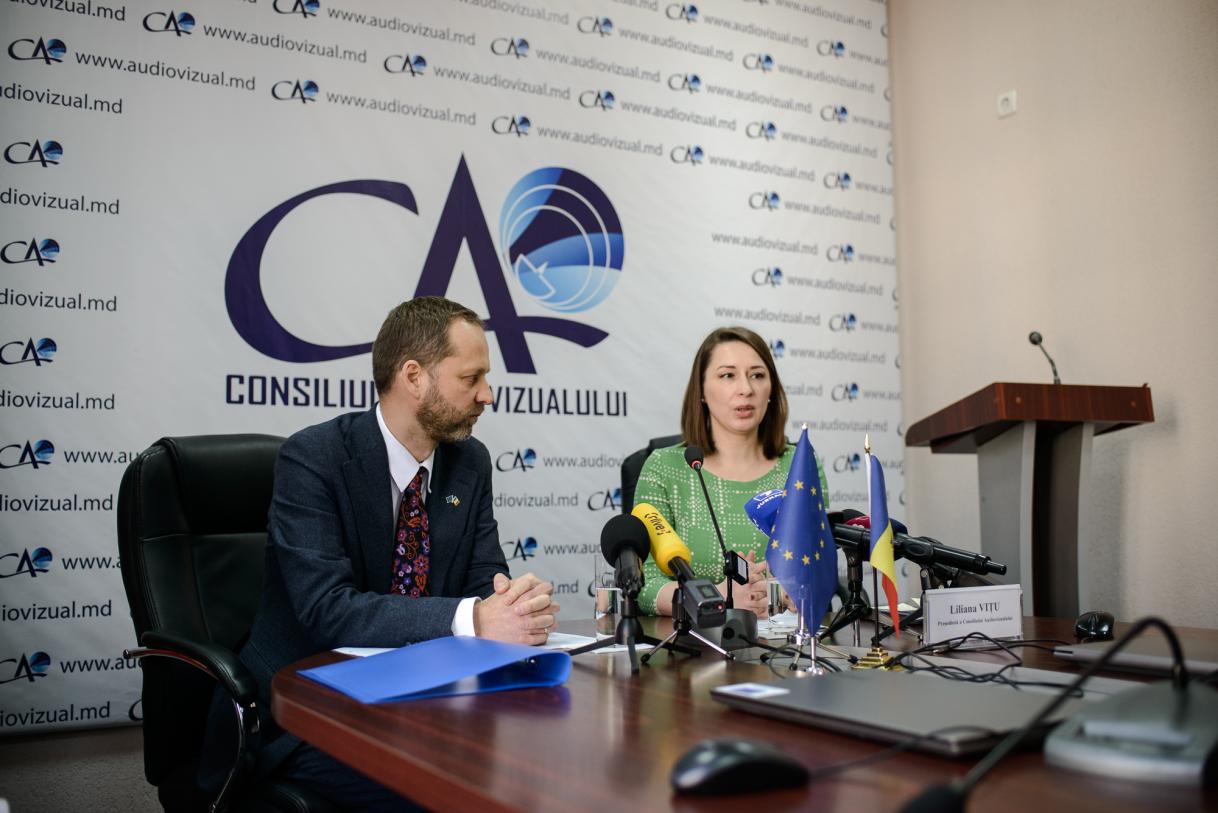 Ambassador Janis Mazeiks with Liliana Vitu, Chair of the Audio-visual Council