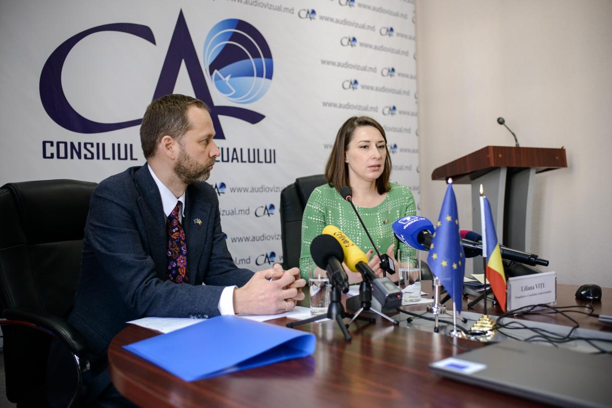 Ambassador Janis Mazeiks with Liliana Vitu, Chair of the Audio-visual Council