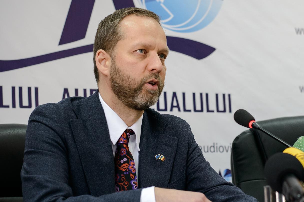 Ambassador Janis Mazeiks with Liliana Vitu, Chair of the Audio-visual Council