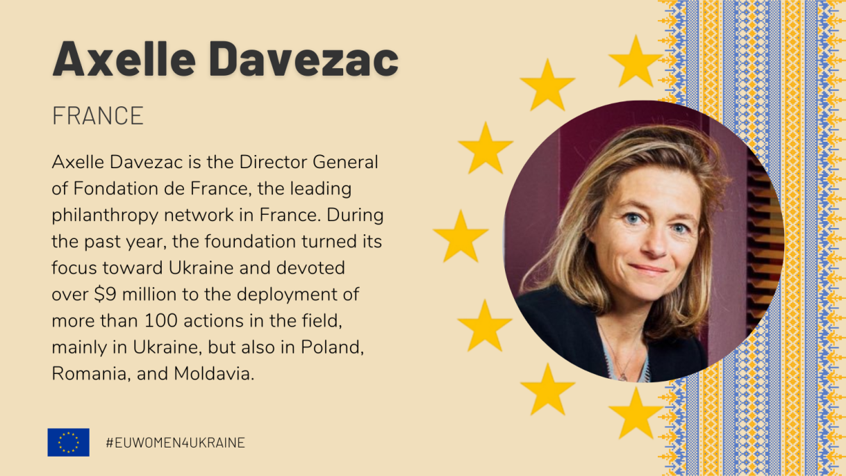 Image of Axelle Davezac and a description of her contributions.