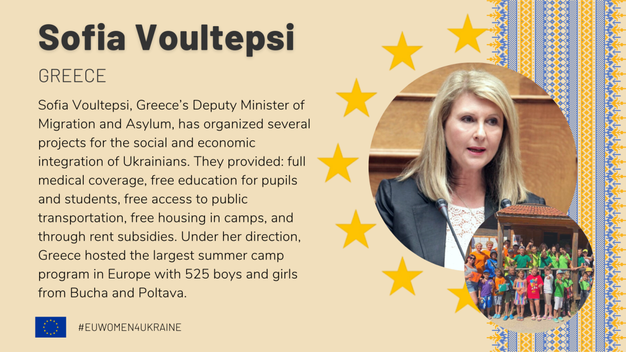 Image of Sofia Voultepsi with text describing her contributions.