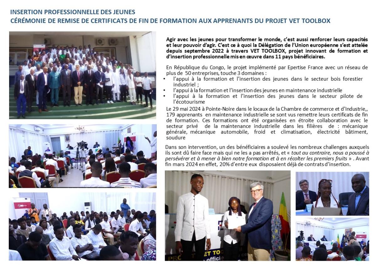 Cérémonie remise des certificats VET Toolbox