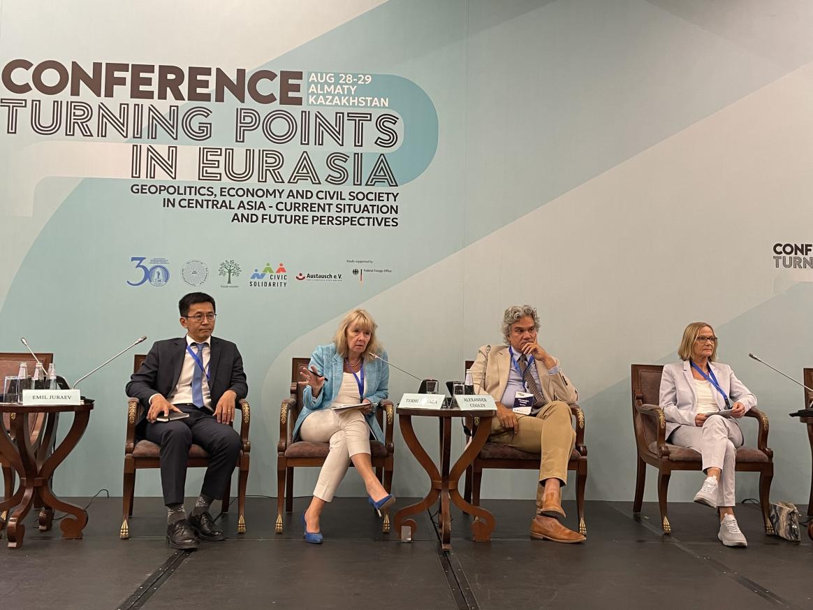 EUSR Terhi Hakala joins the first panel “Central Asian countries and societies between Russia, China and the West: the consequences of the war between Russia and Ukraine and the further importance of China for the development of civil societies in the region”