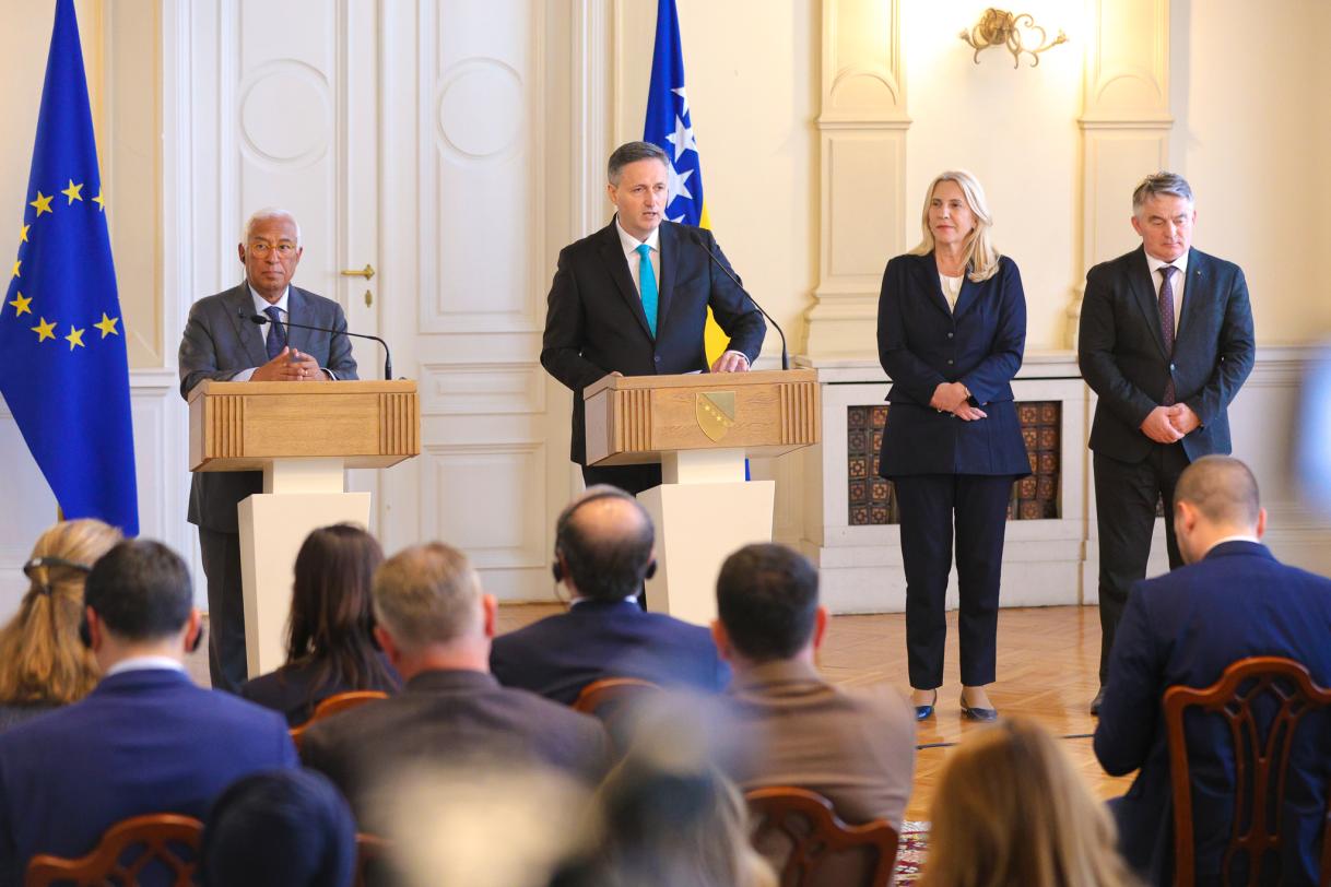 The President of the European Council, António Costa meets with the Presidency of BiH
