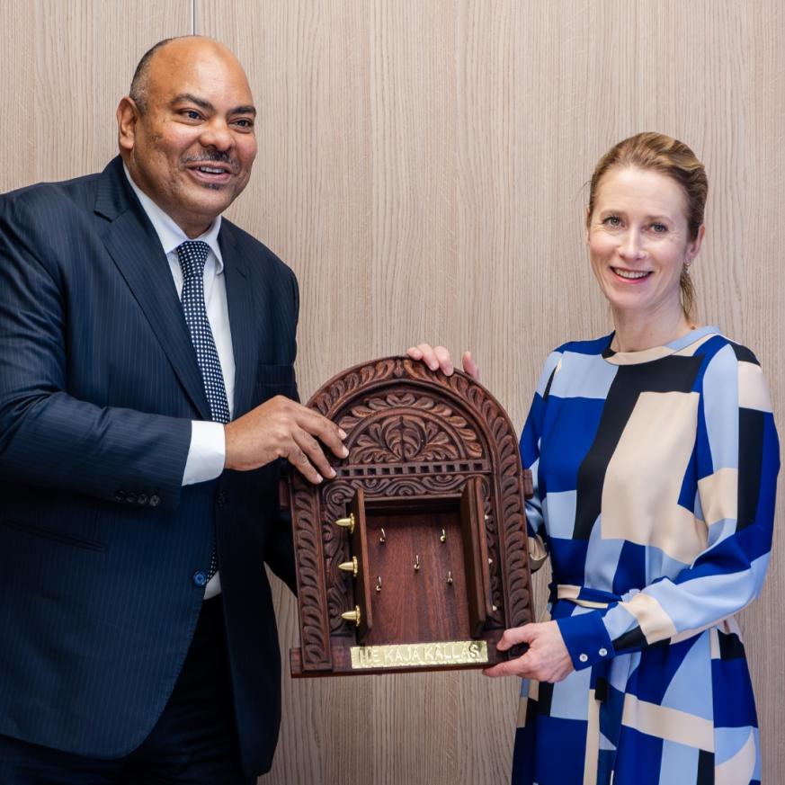 Minister Kombo meets with HRVP Kaja Kallas.