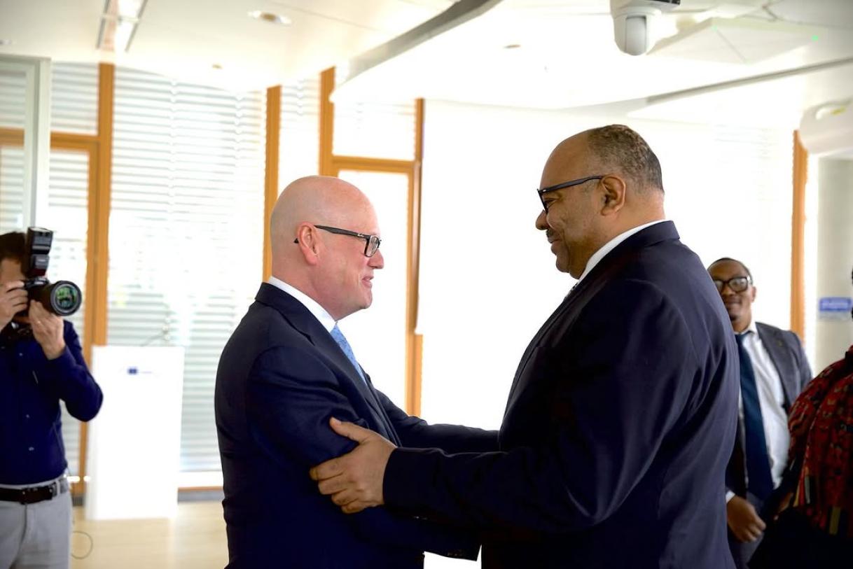 Minister Kombo meets with EIB VP, Thomas Östros