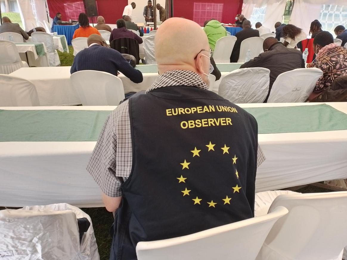 A Long-Term Observer LTO attends a voter education forum by IEBC in Kakamega county