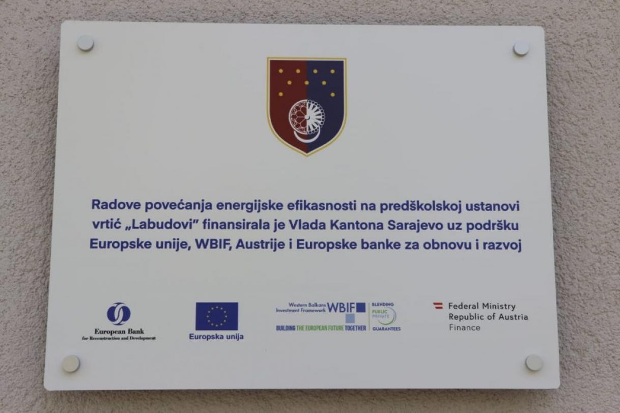 Works on improving thermal insulation of Kindergarten “Labudovi” in Sarajevo completed