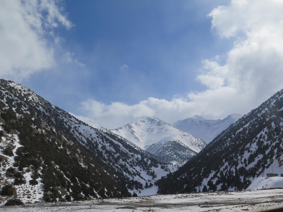 Mountains covered in snow.