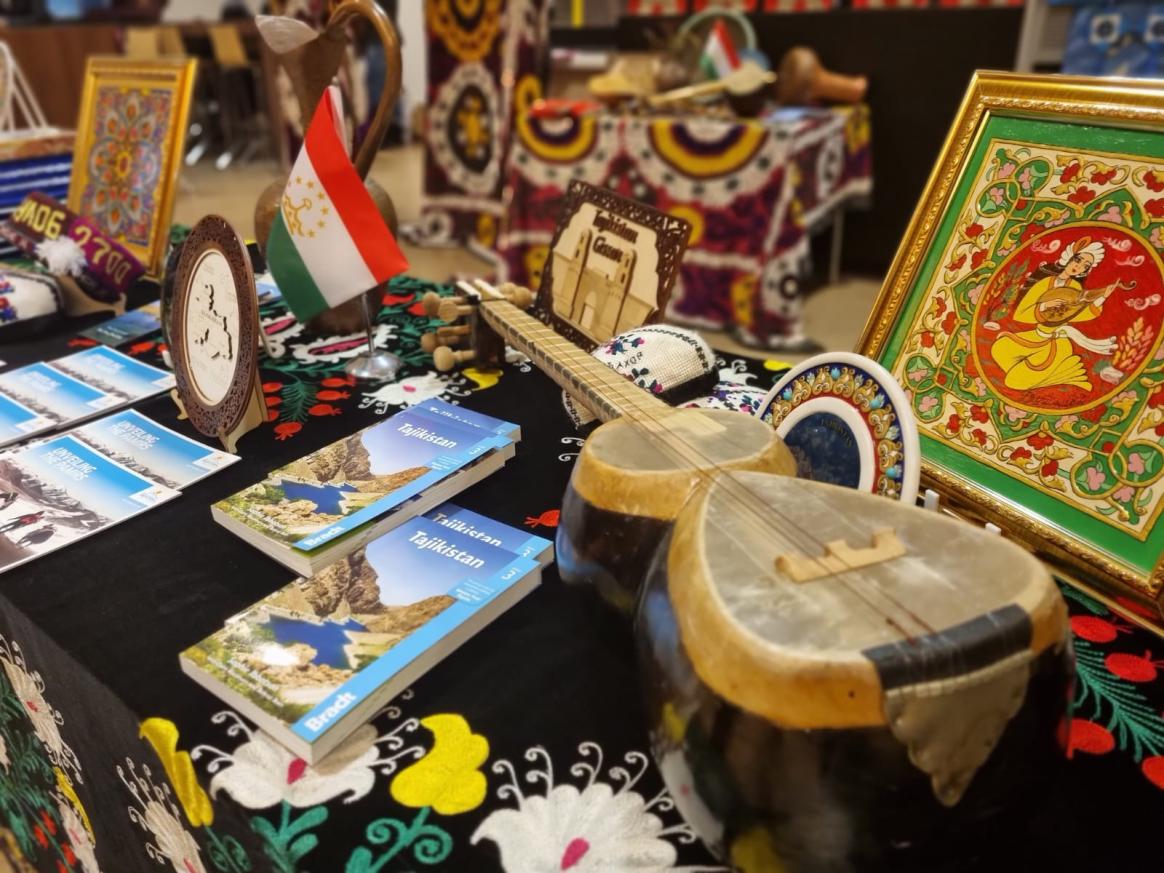 Tajik national instrument, handmade crafts and tourism books