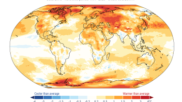 Endringer i overflatetemperatur i 2025