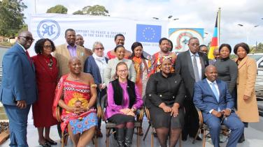 EU Ambassador to Eswatini, Dessislava Choumelova, with members of Senate on 02 August 2022 in Mbabane.