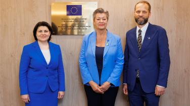 Prime Minister Gavrilita, Commissioner Johansson and EU Ambassador Mazeiks
